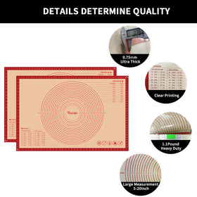 VCHOMY easy-clean silicone mat simplifies post-bake cleanup.