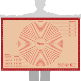 VCHOMY 36x24 pastry mat with rolling dough area and non-slip surface for stability.