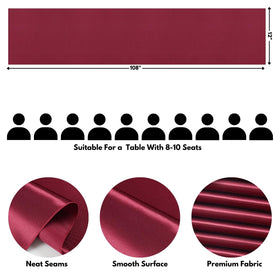 VCUSUELER burgundy satin close-up fabric shows wrinkle-free finish for quick setup
