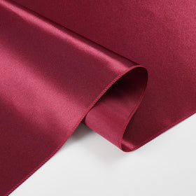 VCUSUELER Burgundy satin runner on chairs as chic seat accent for tables