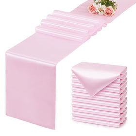 VCUSUELER light pink table runner pack adds soft elegance to any event setup.