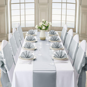 VCUSUELER silver table runner brings subtle luxury to birthday celebrations.