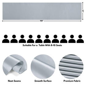 VCUSUELER satin-like table runner enhances party decor with durable polyester fabric.