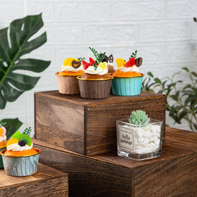 VDEHOM Vintage brown square cake stand wedding-demo setup inspiration.