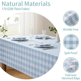 Veblandy buffalo plaid pattern tablecloth adds classic charm.