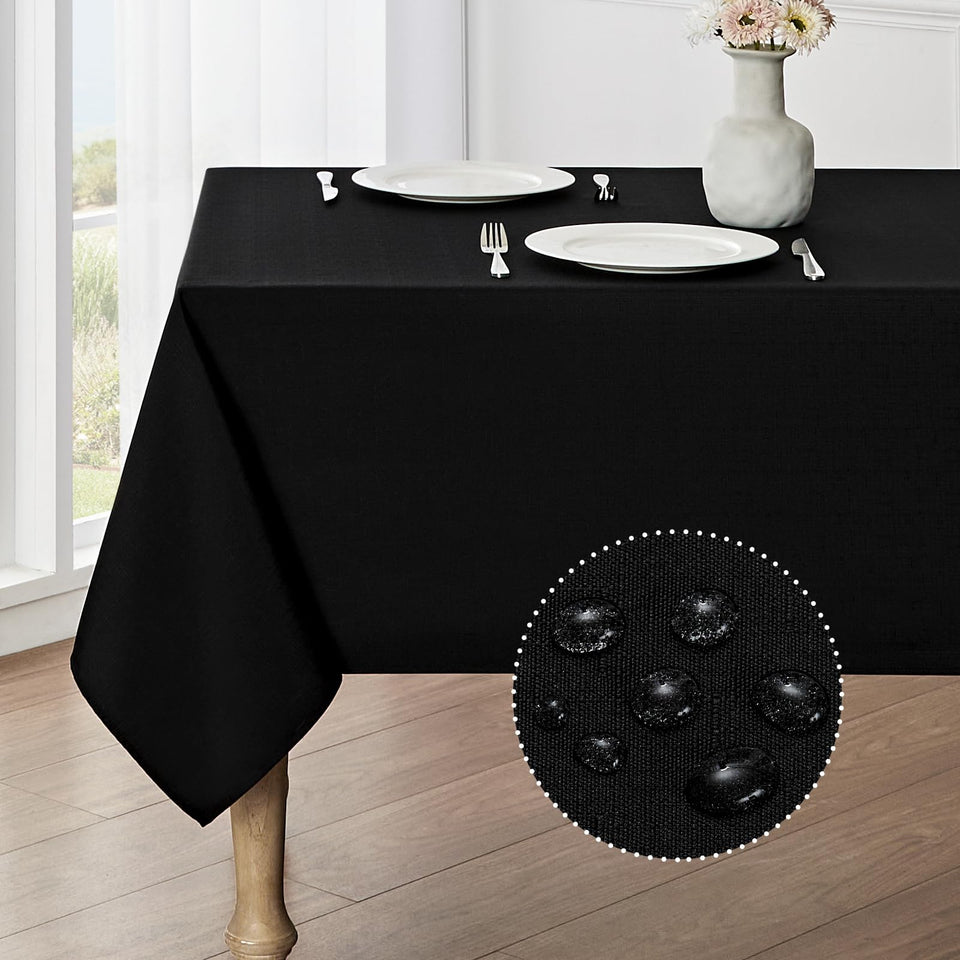 Veblandy rectangle tablecloth 52x70 laid on a dining table for everyday meals.