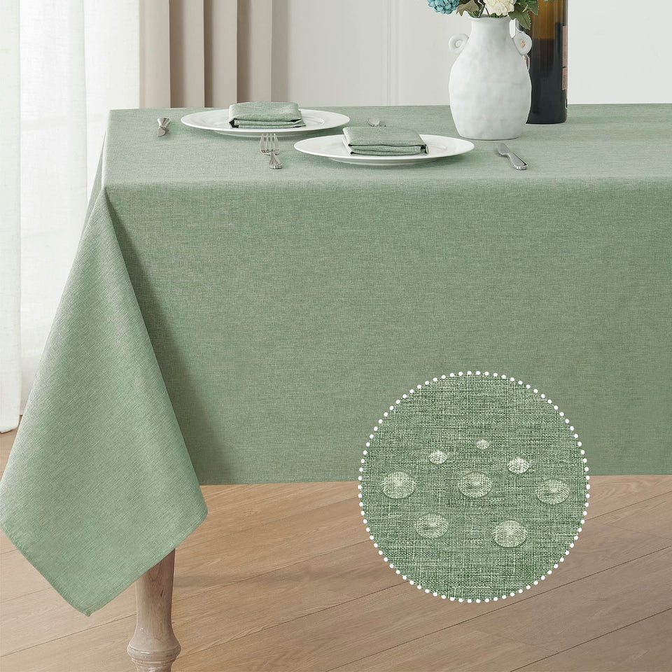Veblandy rectangle tablecloth with linen texture for elegant dining surfaces
