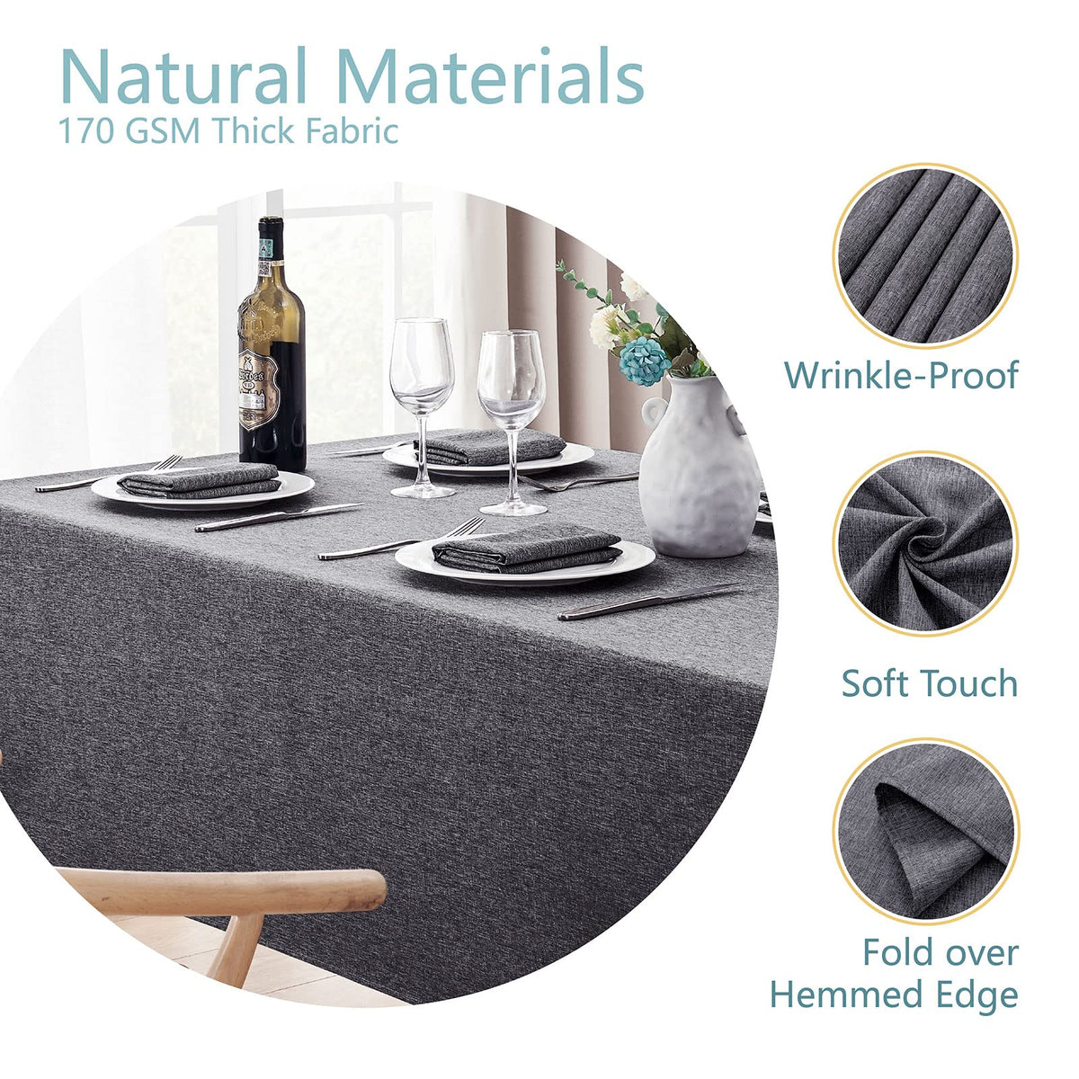 Veblandy stain-proof fabric demonstrates fade resistance for busy family meals.