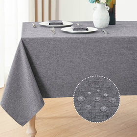 Veblandy rectangle tablecloth with textured dark grey fabric for elegant protection