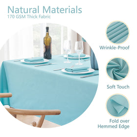 Veblandy tablecloth on dining table setting during family meals
