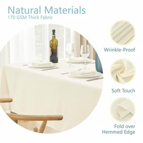 Veblandy tablecloth resists stains and fading for long-lasting color.