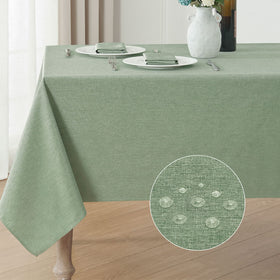 Veblandy tablecloth water-resistant surface keeps spills in check during meals.