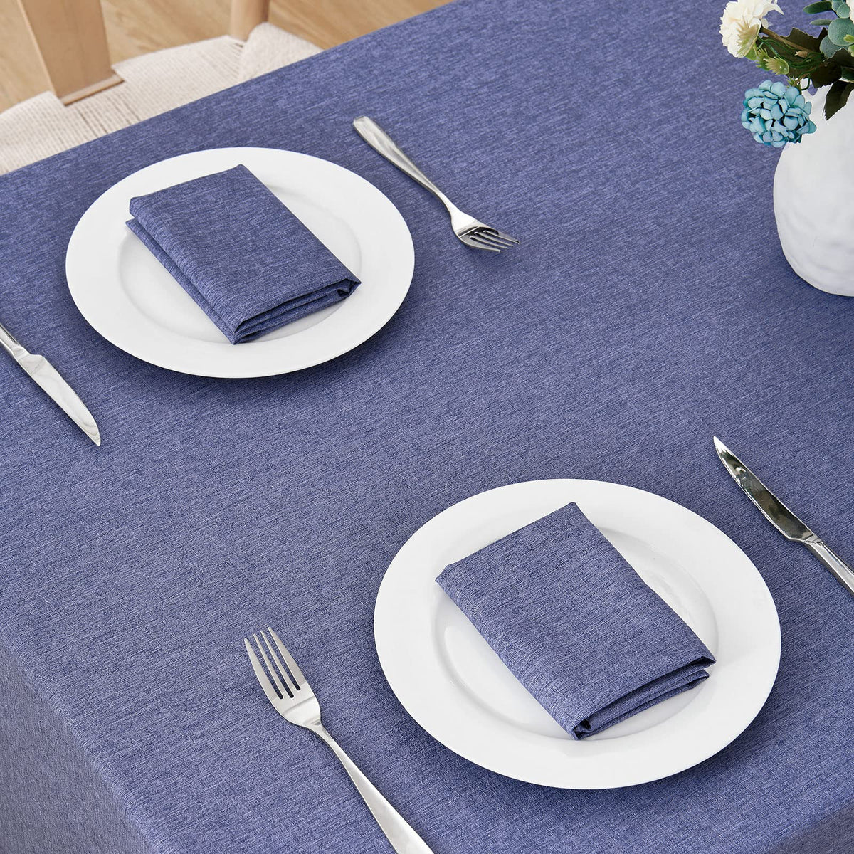 Veblandy waterproof denim blue tablecloth for spills.