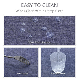 Veblandy wrinkle-free denim blue tablecloth maintains neat appearance.