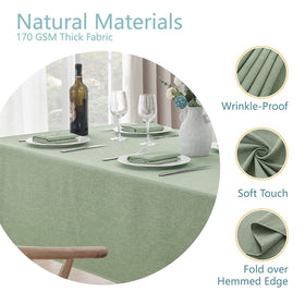 Veblandy wrinkle-free fabric draping smoothly over a table
