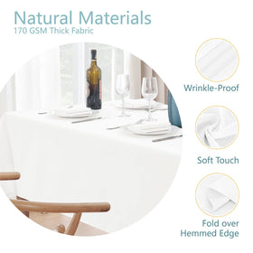 Veblandy wrinkle-free tablecloth keeps a neat table setting.