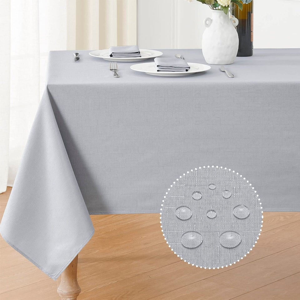 Veblandy textured rectangle tablecloth 60x84 inch light grey drape for elegant banquets