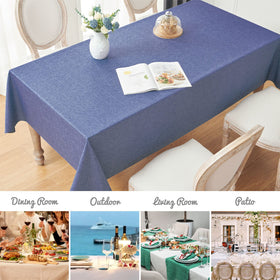 Veblandy denim blue tablecloth suited for weddings and buffets.