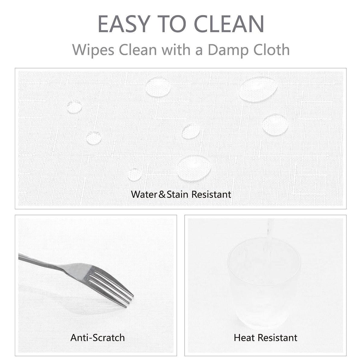 Veblandy wrinkle-free drape creates an elegant, smooth tabletop appearance.