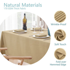 Veblandy wrinkle-free fabric keeps tables neat for gatherings.