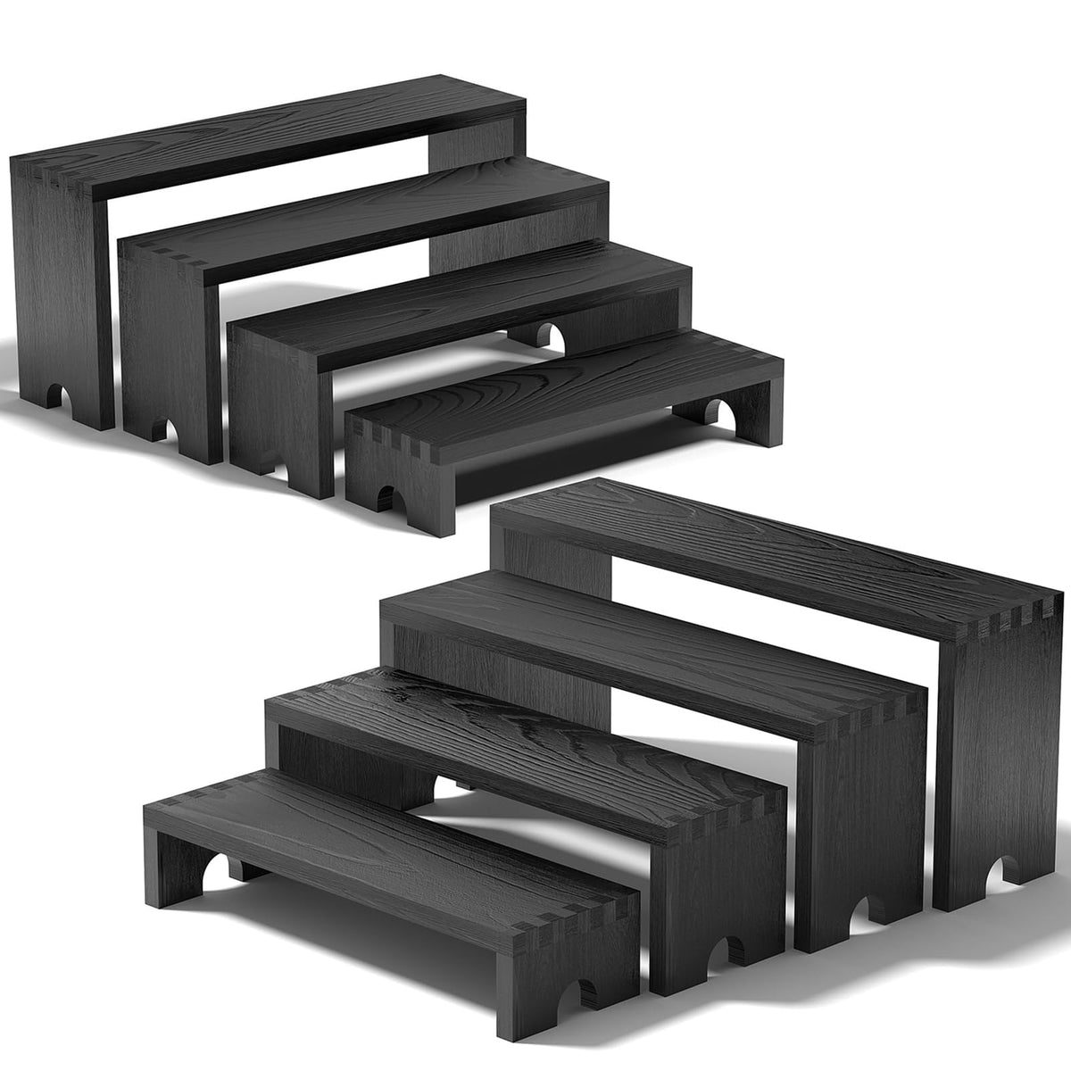 Vecxoty 2-set wooden tiered riser for stable, stylish product display