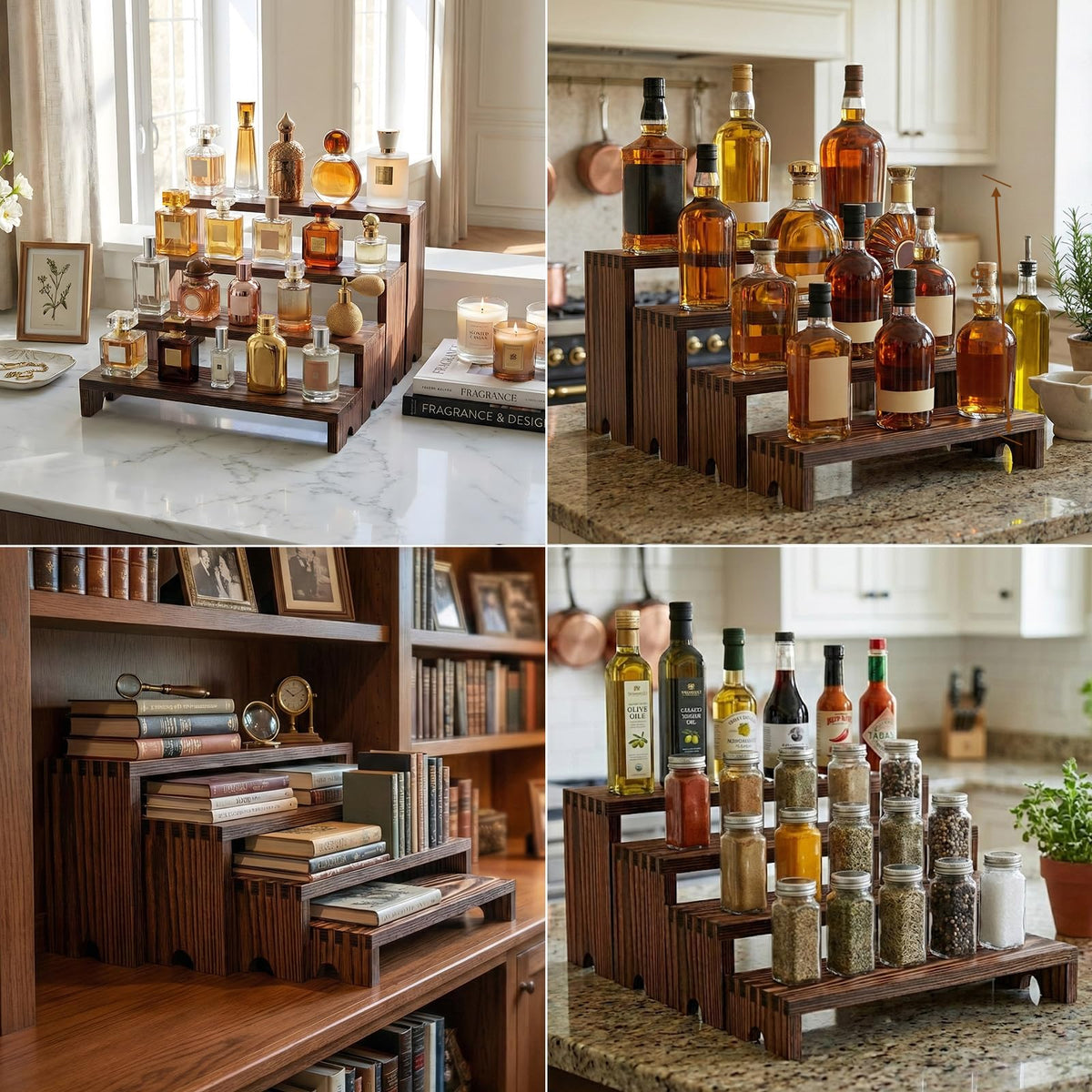 Vecxoty versatile display stand keeps collectibles neatly upright or stacked