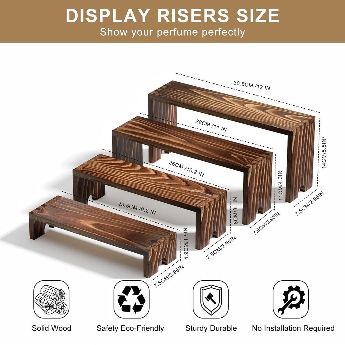 Vecxoty farmhouse wood stand complements rustic wedding centerpieces and shelves