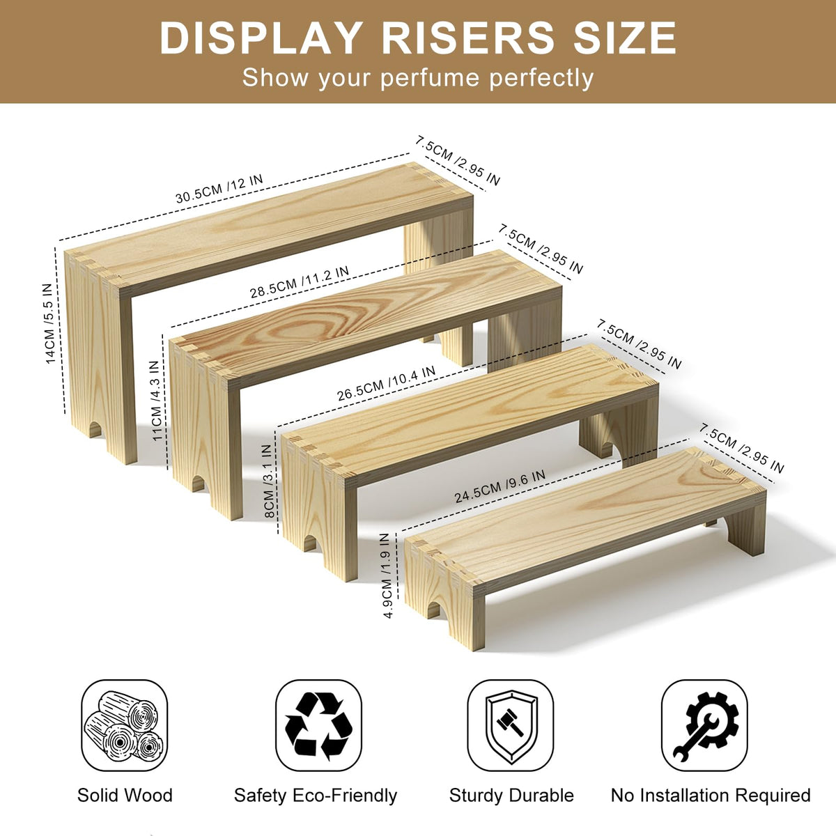 Vecxoty farmhouse wood display shelf enhances living spaces