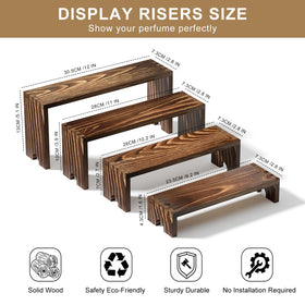 Vecxoty rustic wood display enhances wedding decor and centerpieces.