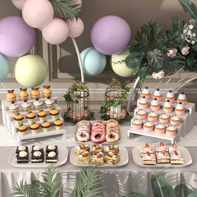 Vecxoty wooden tiered riser cupcake stand ideal for desserts at parties and events.