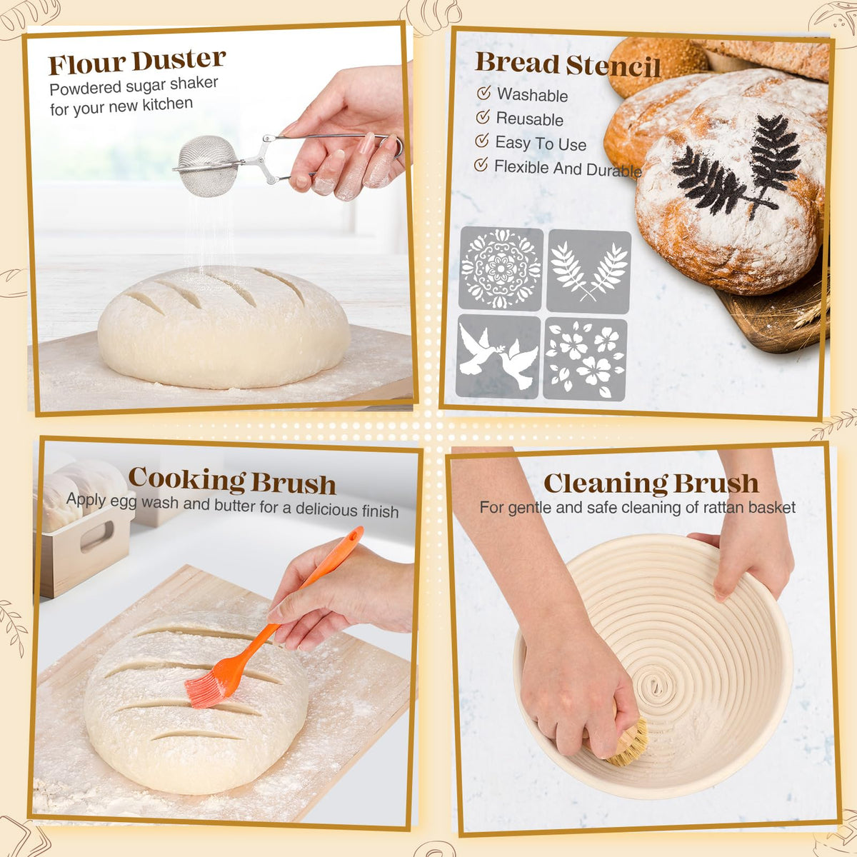 VEDALIO bread stencil decorative patterns for pro-looking loaves.
