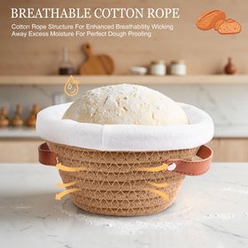 VEDALIO linen cover for proofing basket protects crust and presentation