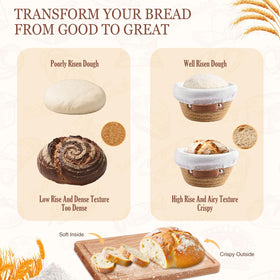 VEDALIO linen liner for proofing baskets creates non-stick surface
