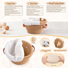 VEDALIO oval 7-inch proofing basket for uniform mini loaves