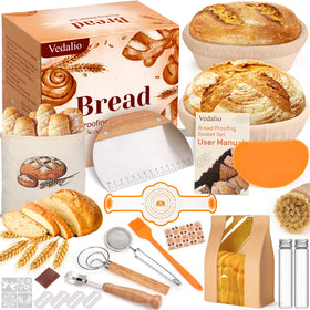 VEDALIO round proofing basket 9 inch for even dough rise and professional crust.