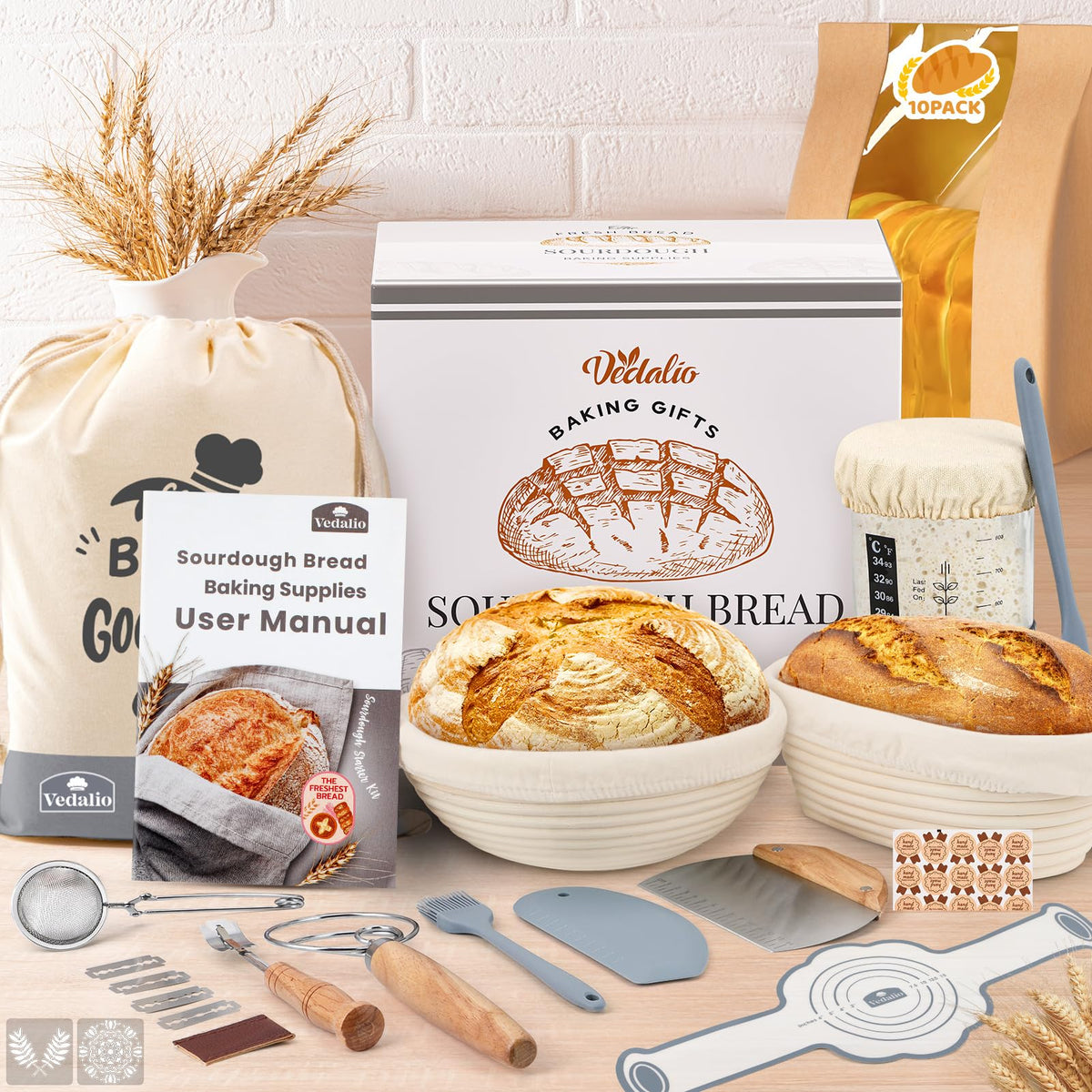 Vedalio silicone bread sling safe oven transfer sustains crust integrity.