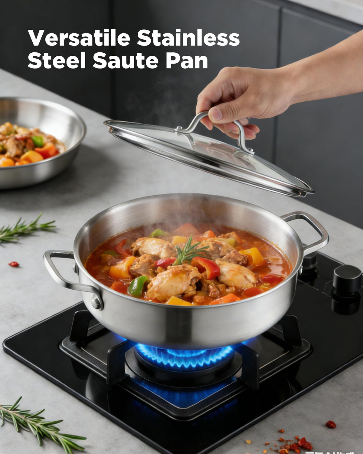 VEDNHOL versatile pan suitable for sautéing, frying, and simmering.