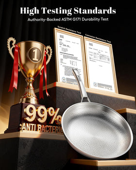 VEDNHOL Pan set is oven-safe for seamless stove-to-oven recipes.