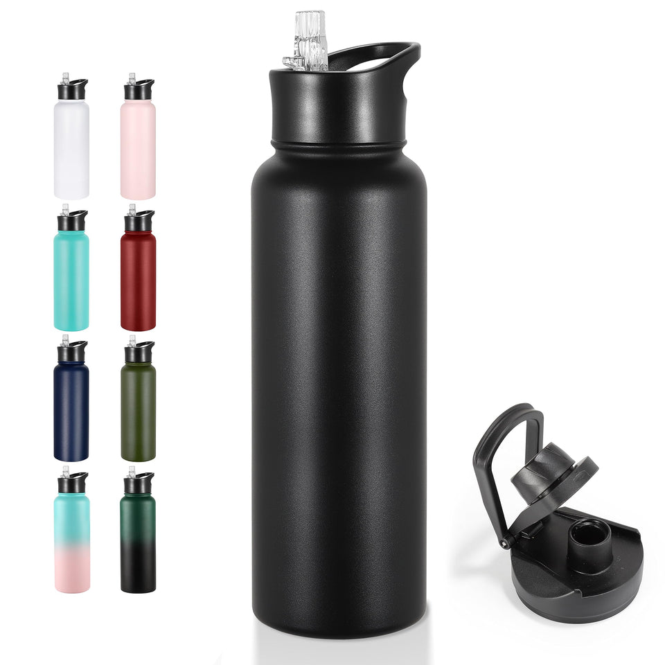 VEGOND 40oz insulated bottle with straw lid for on the go hydration