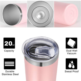 VEGOND pink lid and straw for secure sipping on the go.