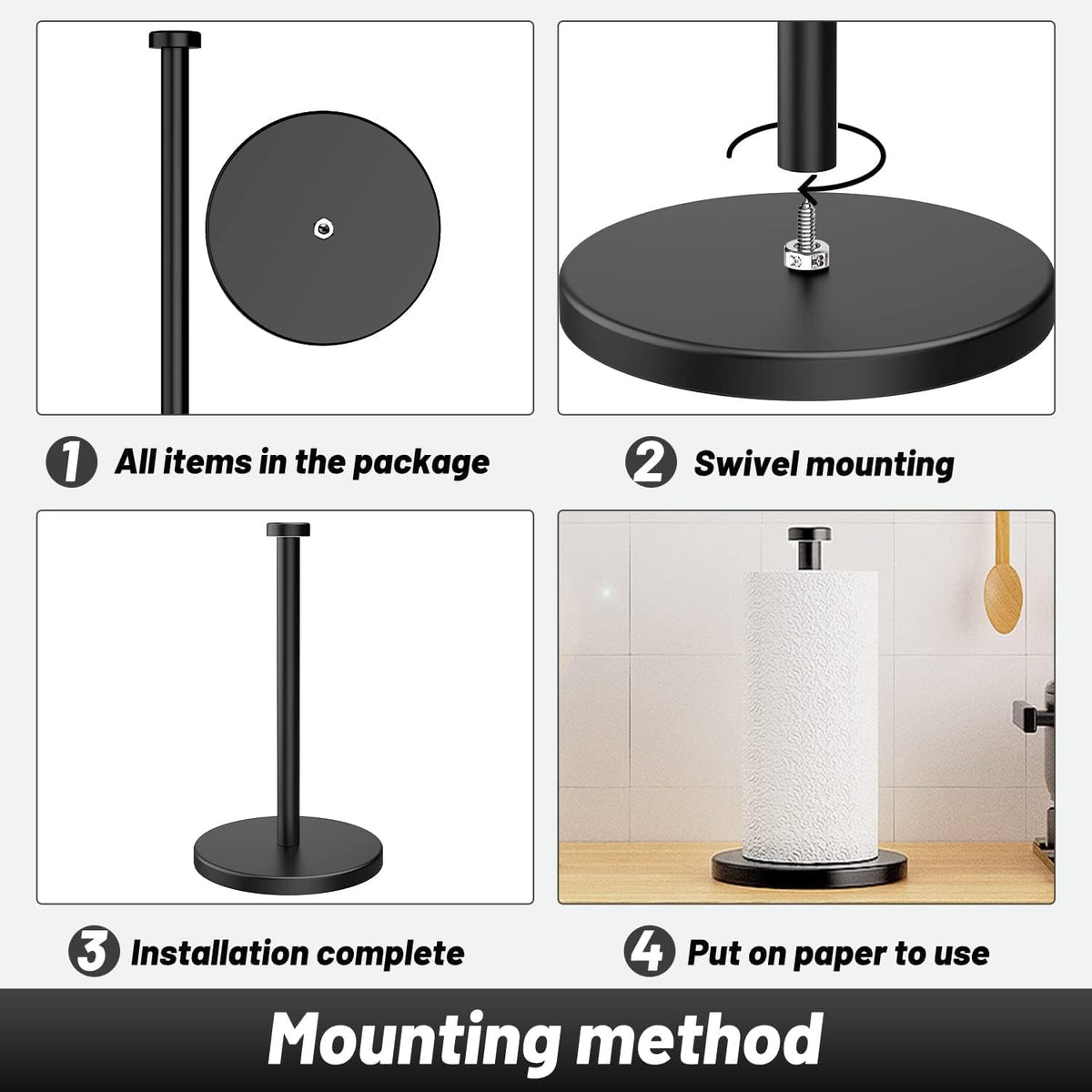 VEHHE Compact countertop design accommodates standard rolls neatly.