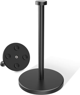 VEHHE Stainless steel paper towel holder with weighted base stays steady.