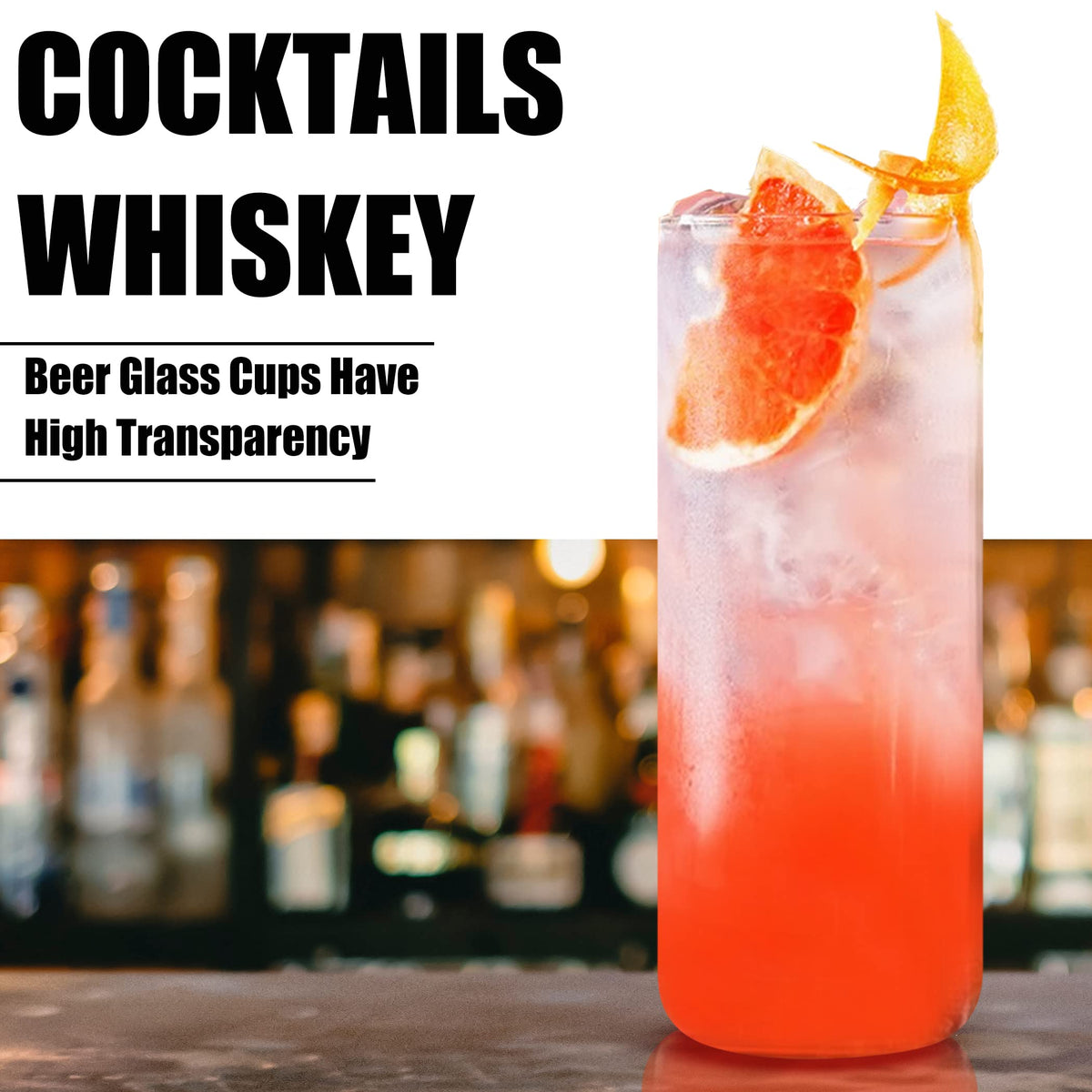 VEIDIA glass straight straws for smooth sipping with cold drinks.