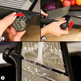 Thin to thick settings on VEKAYA Mandoline Slicer for versatility.