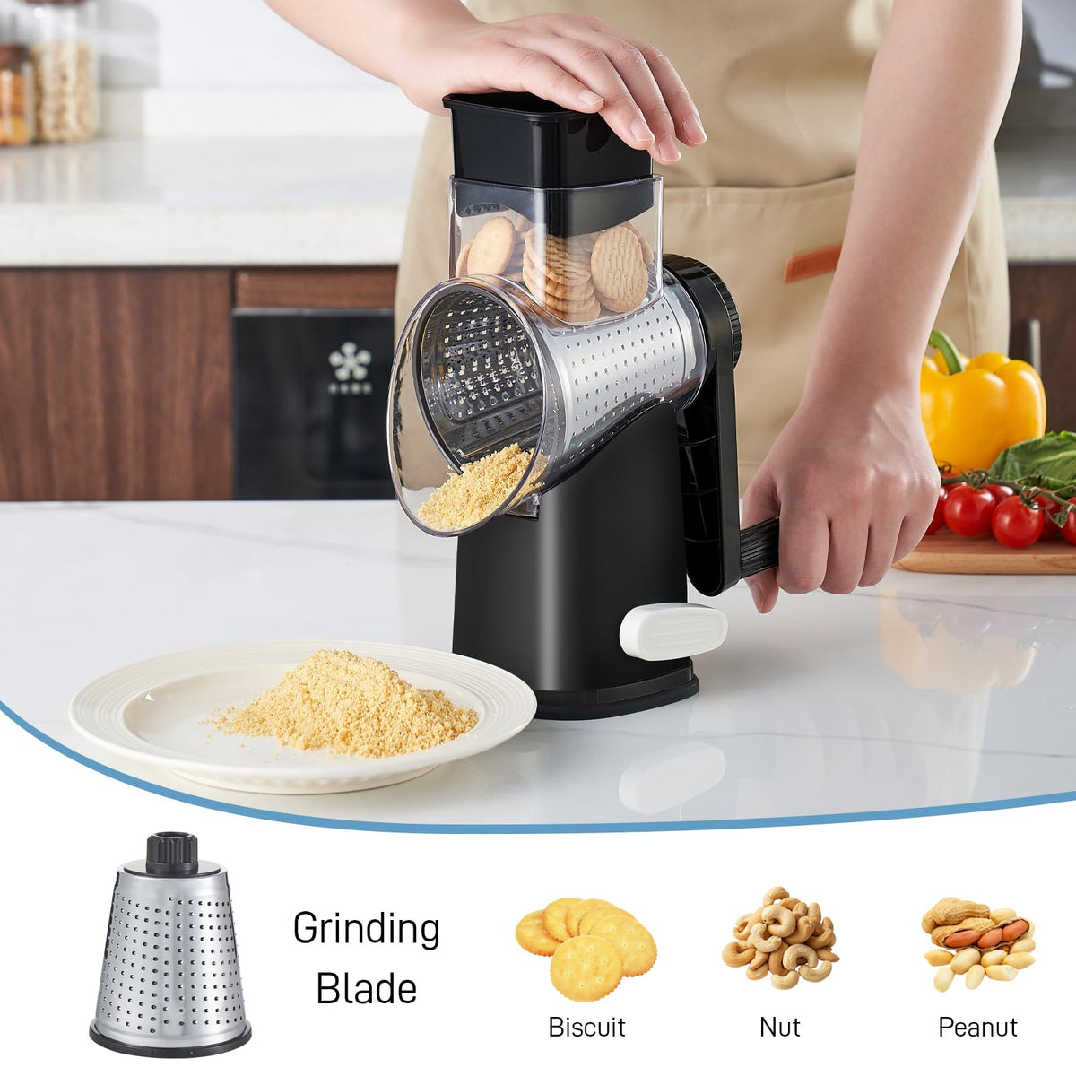 VEKAYA vegetable slicing for salads and hash browns with crisp results