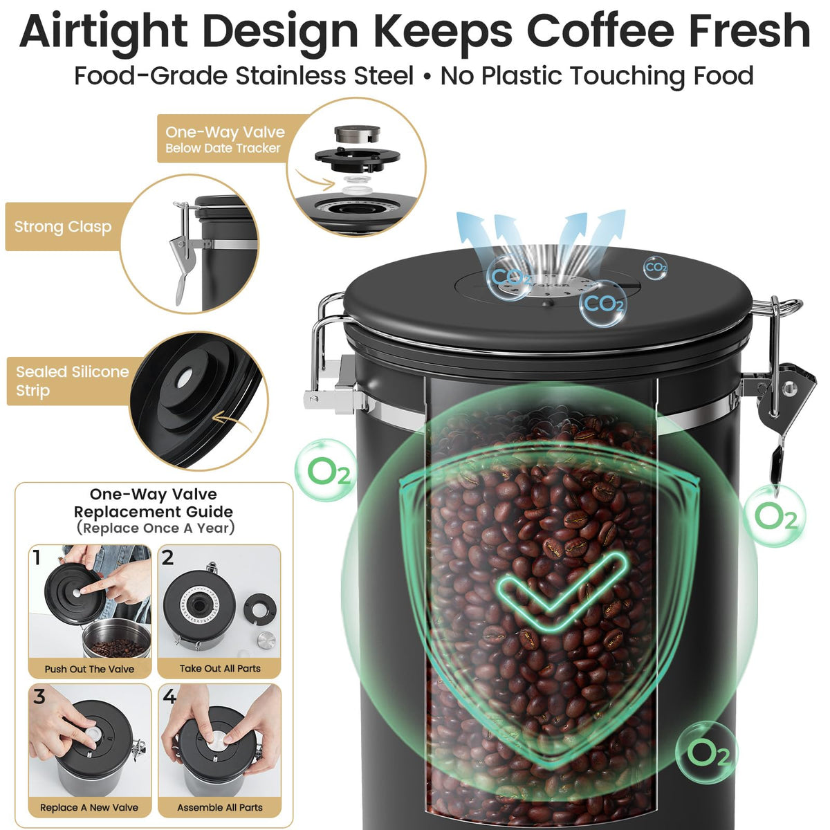 Durable 304 stainless steel for long-lasting use