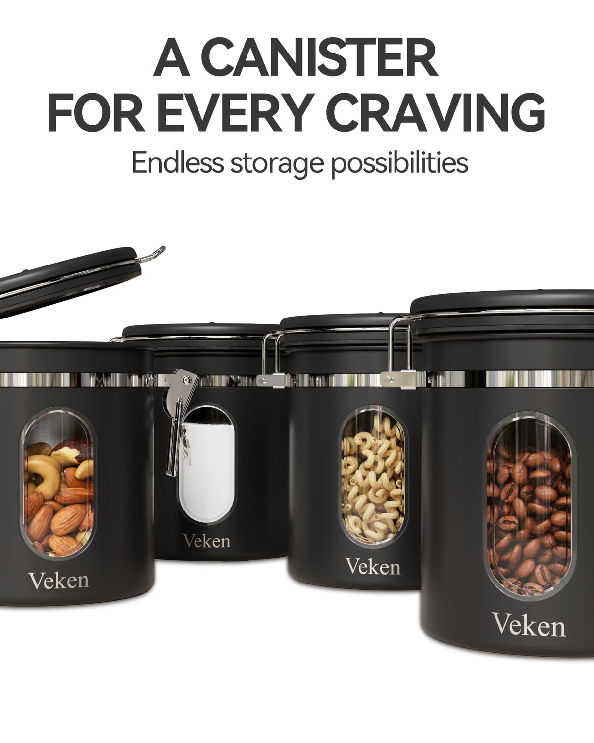 Airtight seal keeps contents dry and odor-free inside the canister.