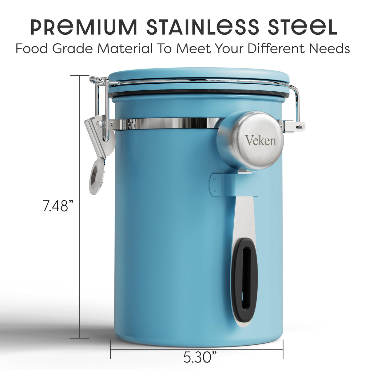 Veken airtight stainless steel canister keeps aroma fresh