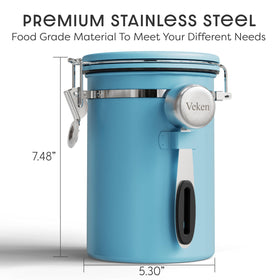 Veken airtight stainless steel canister keeps aroma fresh