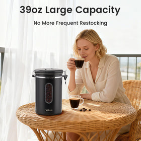 Veken canister with CO2 valve minimizes oxidation for freshness